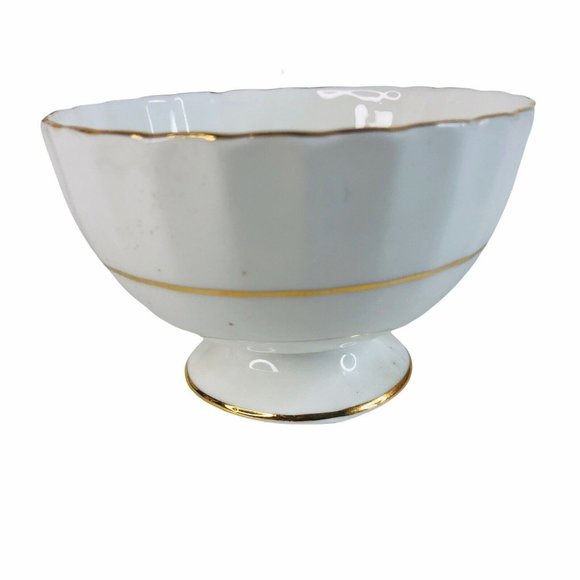 Aynsley Tea Cup & Saucer Floral Blue Burgundy Bone China Footed Scallop Gold - Picture 5 of 11